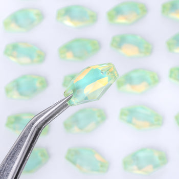 Light Azore AM Hexagon Shape High Quality Glass Sew-on Rhinestones WholesaleRhinestone