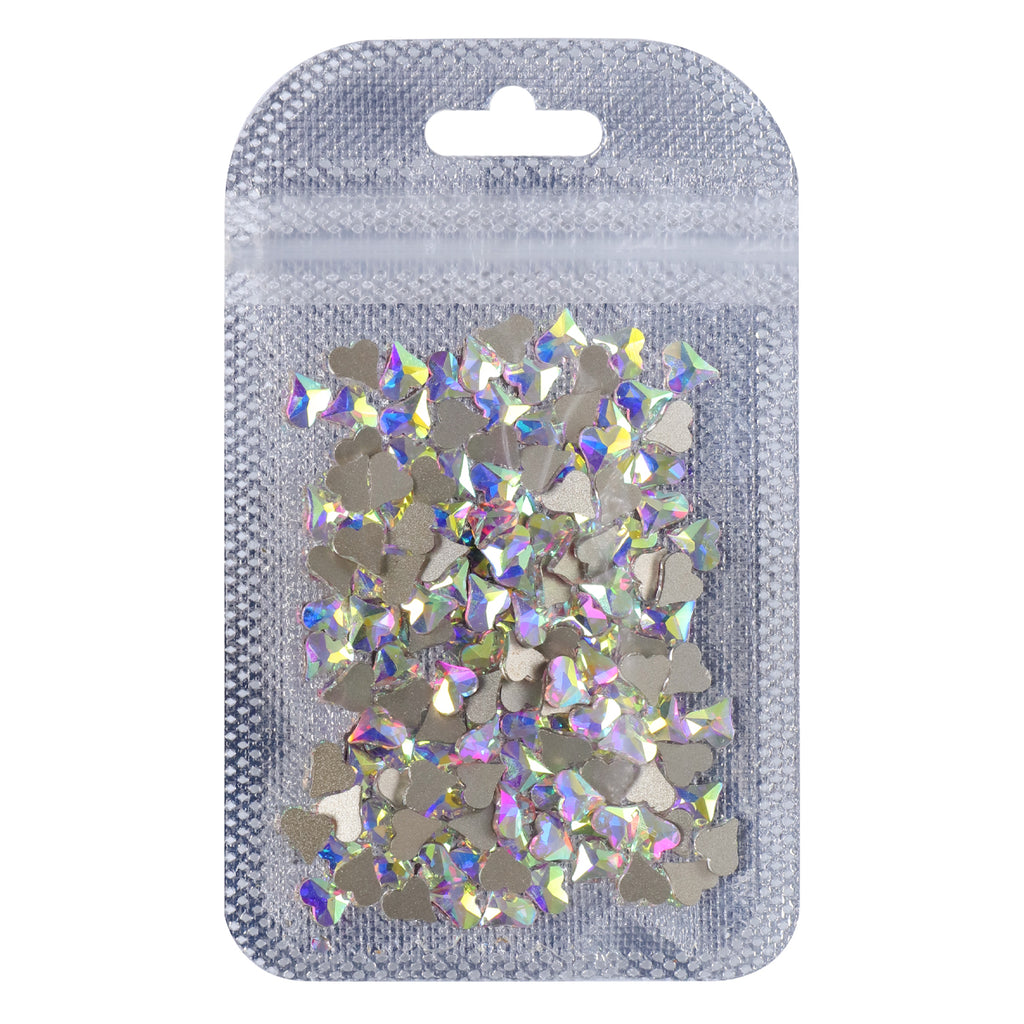 Heart Shape Crystal AB Glass Flat Back Fancy Rhinestones