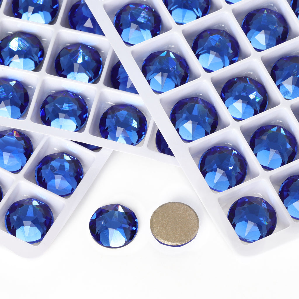 Light Sapphire XIRIUS Round Shape High Quality Glass Beveled Flat Back Rhinestones WholesaleRhinestone