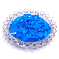 Electric Neon Blue Rectangle Shape High Quality Glass Sew-on Rhinestones