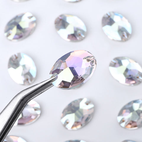 Crystal Transmission Oval Shape High Quality Glass Sew-on Rhinestones