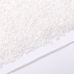 Opaque White Rainbow Color Hight Quality Glass Cylinder Seed Beads 1.6 MM Size BS1006