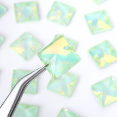 Light Azore AM Square Shape High Quality Glass Sew-on Rhinestones
