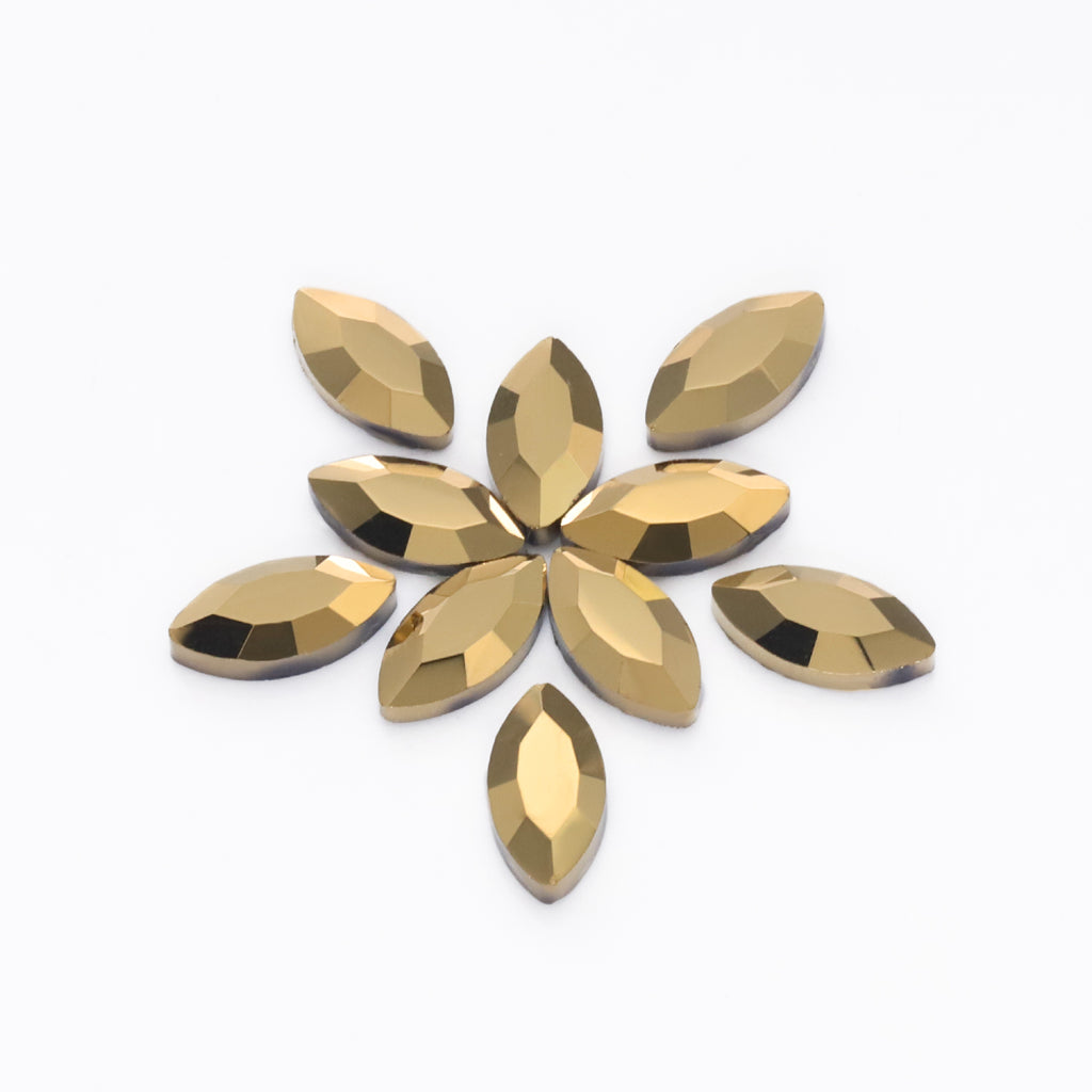 Navette Shape Aurum Flat Back Fancy Rhinestones WholesaleRhinestone