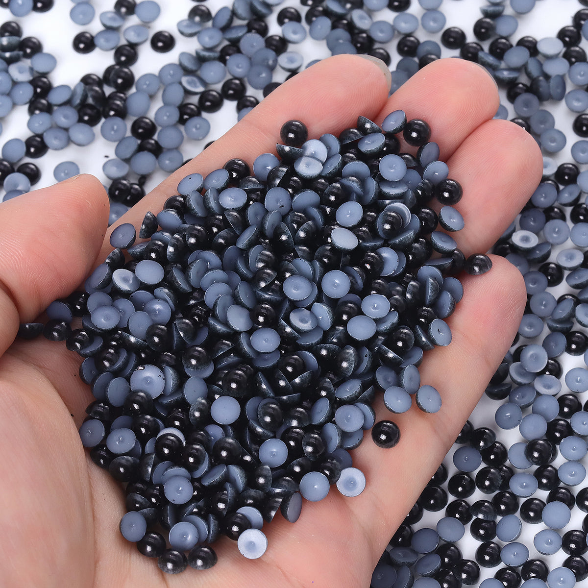 Pearas de espalda plana de resina blanca múltiples tamaños