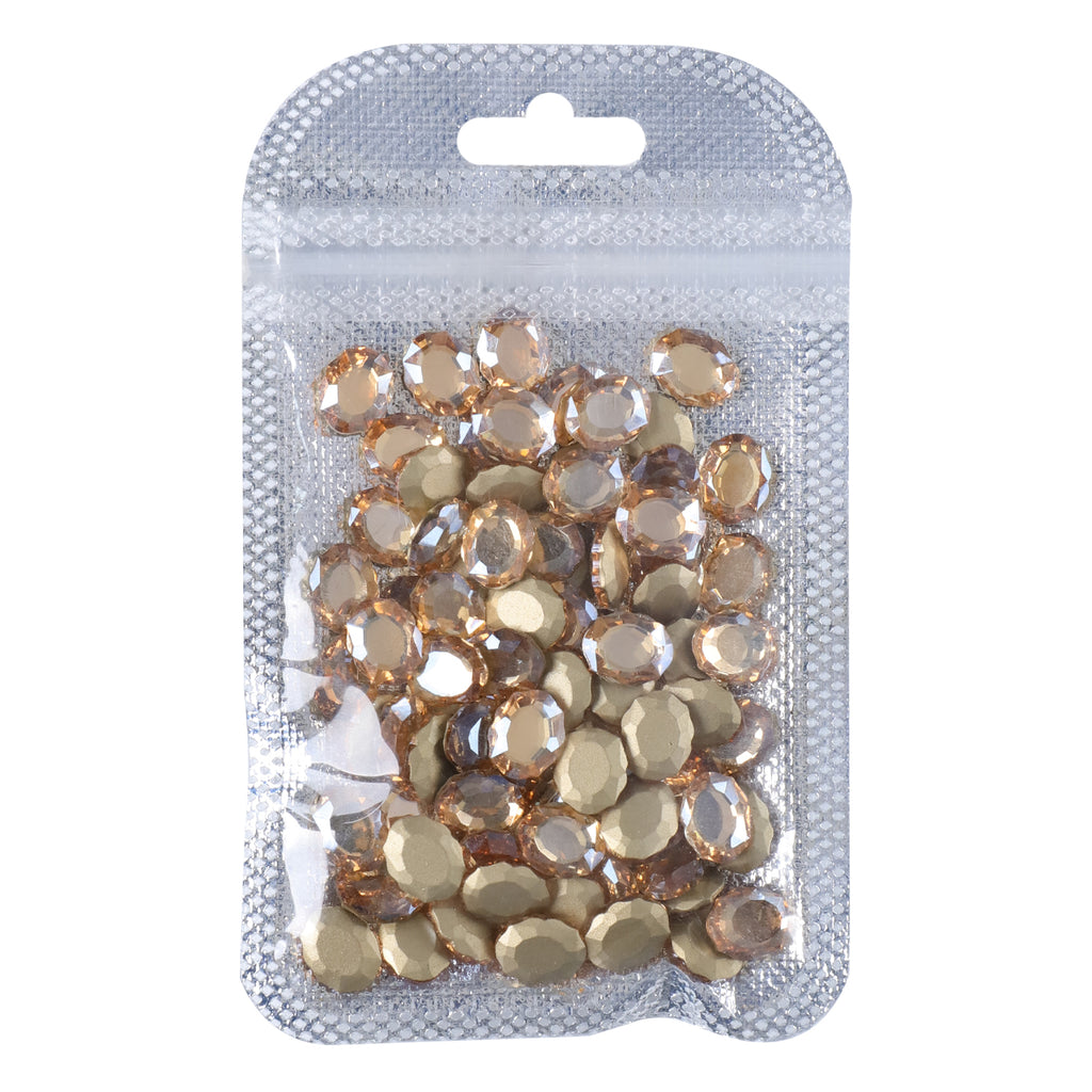 Champagne Magic Mirror Shape Pointed Back Fancy Rhinestones For Nail Art