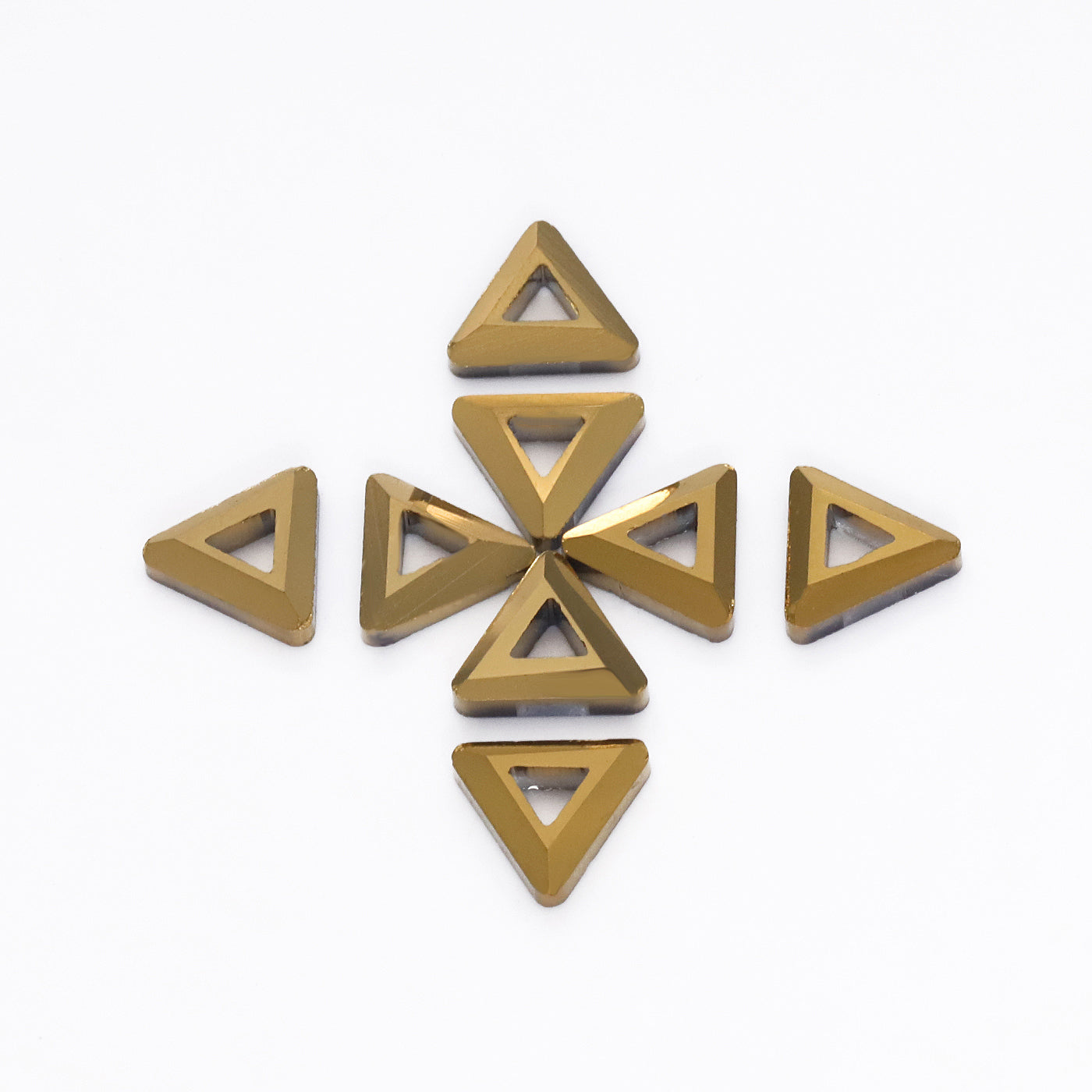 Triangle hollow Shape Aurum Flat Back Fancy Rhinestones WholesaleRhinestone