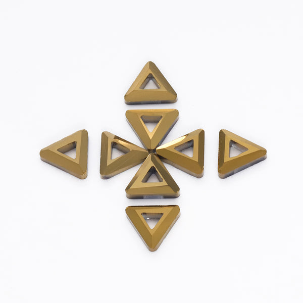 Triangle hollow Shape Aurum Flat Back Fancy Rhinestones WholesaleRhinestone