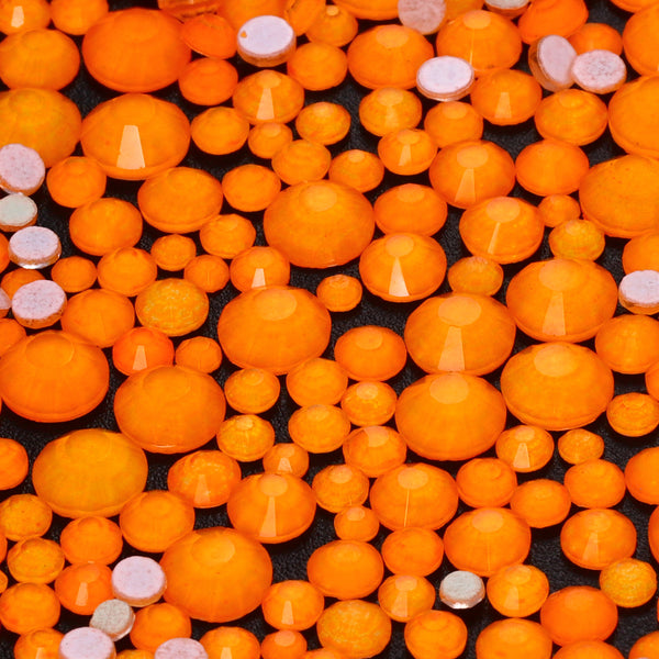 Mixed Sizes Orange FlatBack Neon Rhinestones For Nail Art WholesaleRhinestone