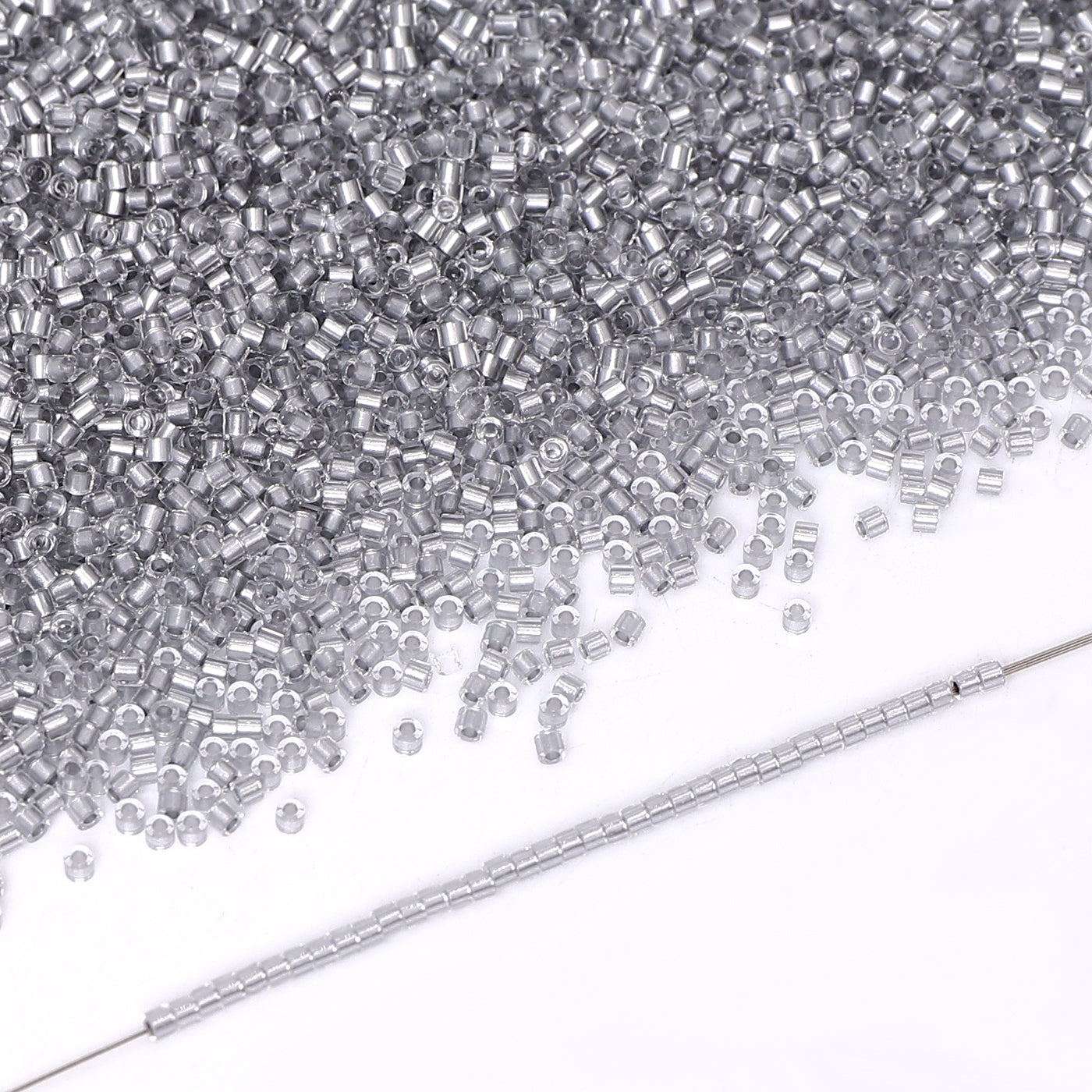 Transparent Color Lined Sliver Hight Quality Glass Cylinder Seed Beads 1.6 MM Size DJS5006 WholesaleRhinestone