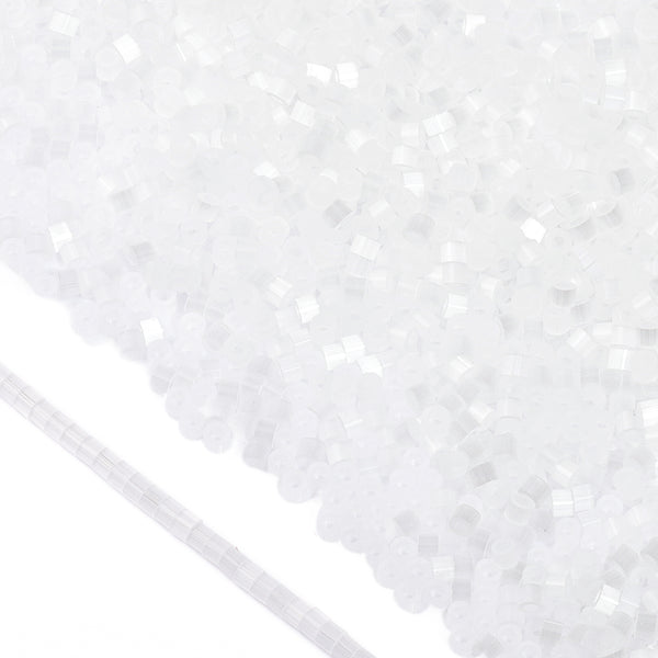 Transparent White Cat's Eye Color Hight Quality Glass Cylinder Seed Beads 1.6 MM Size MY4001 WholesaleRhinestone