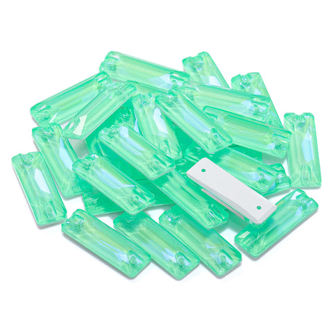 Baguette cosmica Greenwwrap neon elettrico a forma di vetro di alta qualità strass di cucitura di alta qualità Immagine secondaria del prodotto