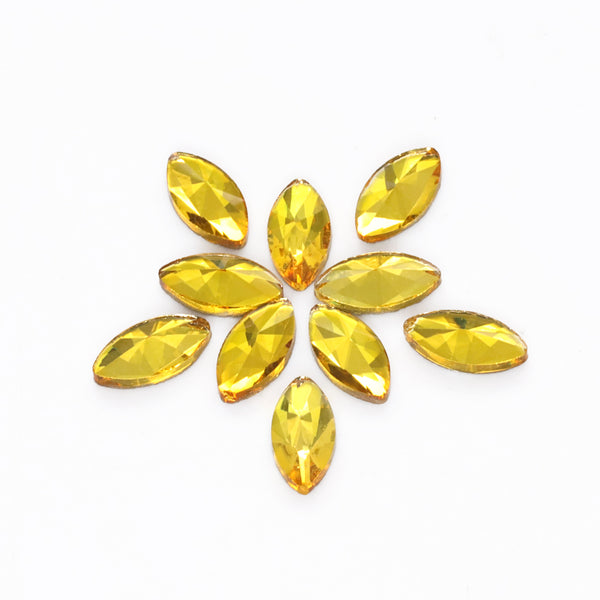 Navette Shape Citrine Flat Back Fancy Rhinestones WholesaleRhinestone