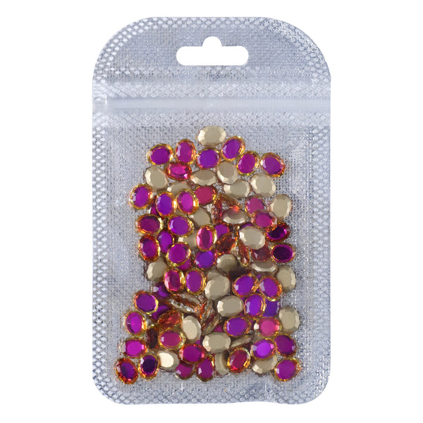 Purple Volcano Magic Mirror Shape Pointed Back Fancy Rhinestones For Nail Art