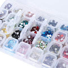 28-Grids Basic Colors Glass FlatBack Rhinestone Set For Nail Art Silver Back WholesaleRhinestone