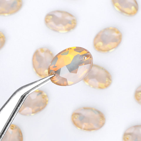 Silk AM Oval Shape High Quality Glass Sew-on Rhinestones