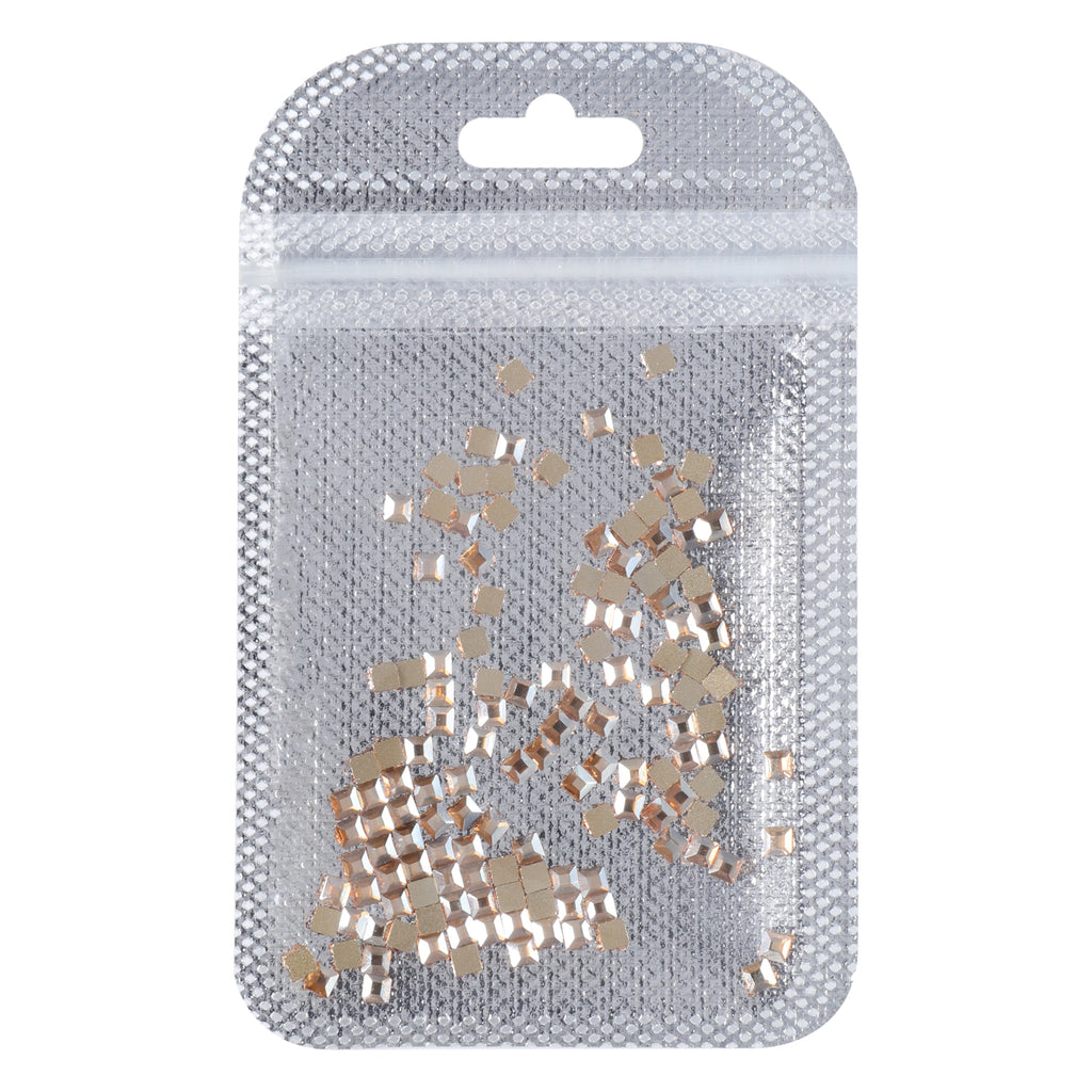 Square Shape Golden Shadow Flat Back Fancy Rhinestones