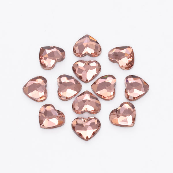 Heart Shape Champagne Flat Back Fancy Rhinestones WholesaleRhinestone