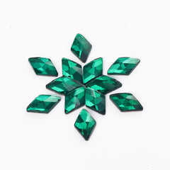 Rhombus Shape Dark Green Flat Back Fancy Rhinestones WholesaleRhinestone