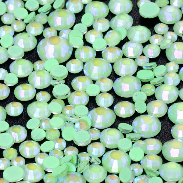 Mixed Sizes Neon Mint Mambo AB Glass Flat Back Rhinestones For Nail Art WholesaleRhinestone