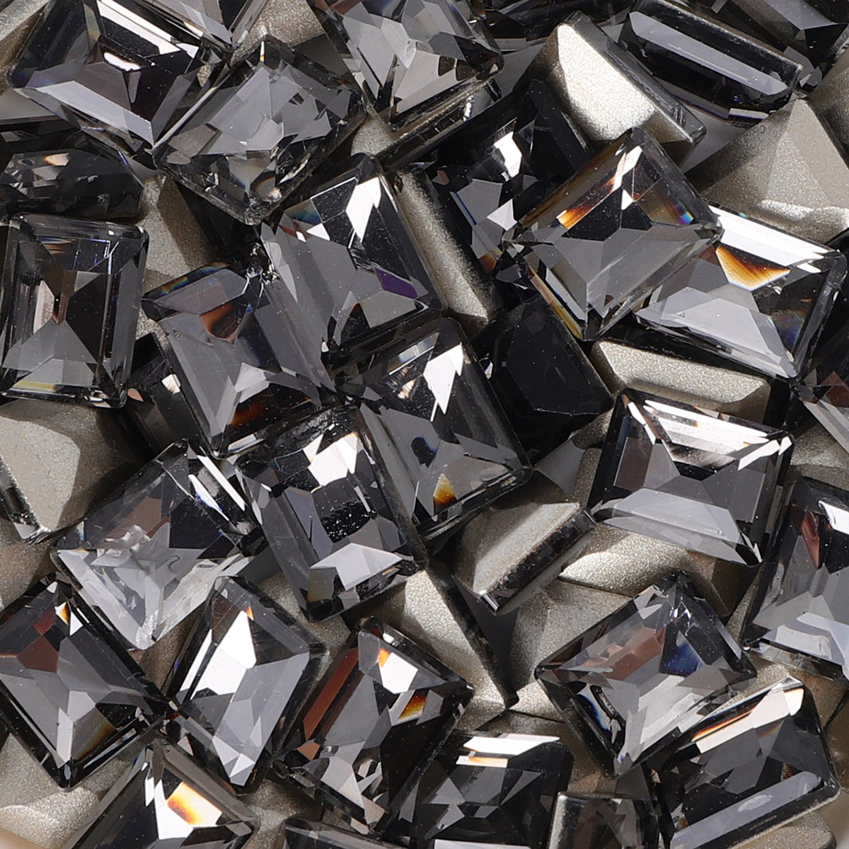 Black Diamond Rectangle Shape Glass Pointed Back Fancy Rhinestones WholesaleRhinestone