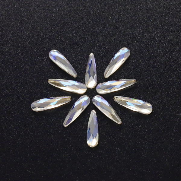 Raindrop Shape Blue Moonlight Flat Back Fancy Rhinestones WholesaleRhinestone