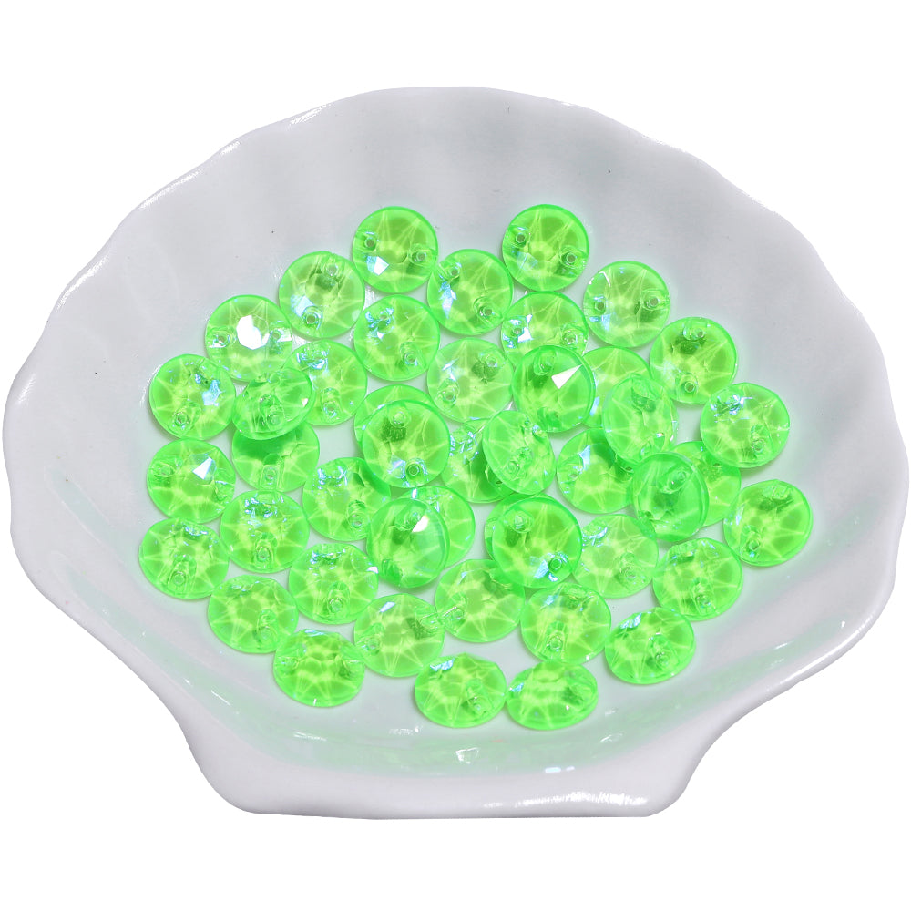 Electric Neon Peridot XIRIUS Round Shape High Quality Glass Sew-on Rhinestones WholesaleRhinestone