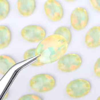 Jonquil AM Oval Shape High Quality Glass Sew-on Rhinestones WholesaleRhinestone