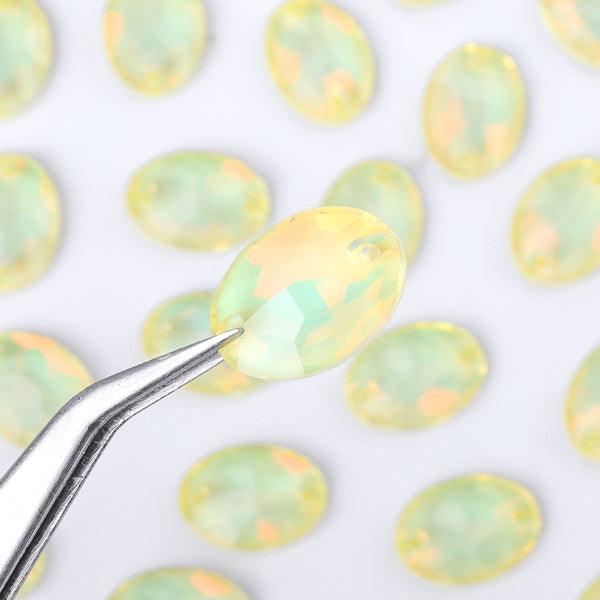 Jonquil AM Oval Shape High Quality Glass Sew-on Rhinestones WholesaleRhinestone