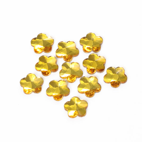 5 leaf plum blossoms Shape Citrine Flat Back Fancy Rhinestones WholesaleRhinestone