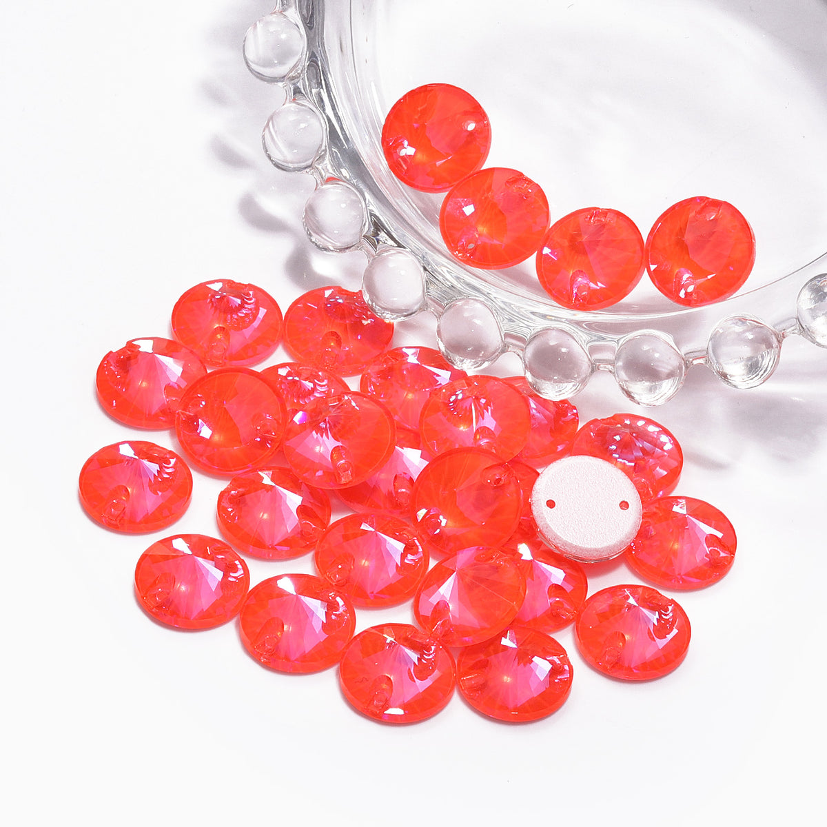 Electric Neon Hyacinth Rivoli Shape High Quality Glass Sew-on Rhinestones WholesaleRhinestone