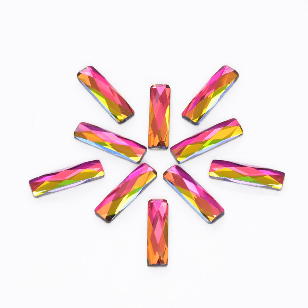 Rectangle Shape Rainbow Flat Back Fancy Rhinestones WholesaleRhinestone
