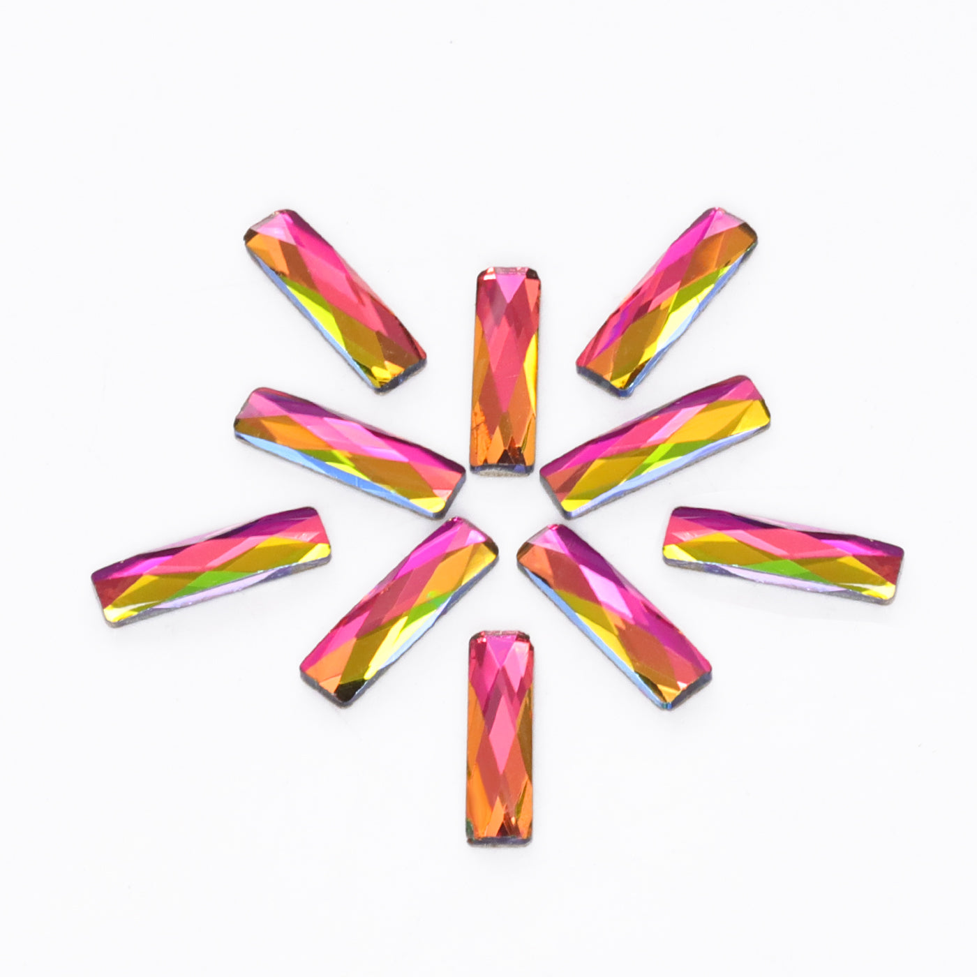 Rectangle Shape Rainbow Flat Back Fancy Rhinestones WholesaleRhinestone