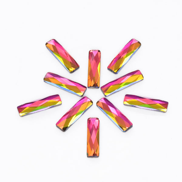 Rectangle Shape Rainbow Flat Back Fancy Rhinestones WholesaleRhinestone
