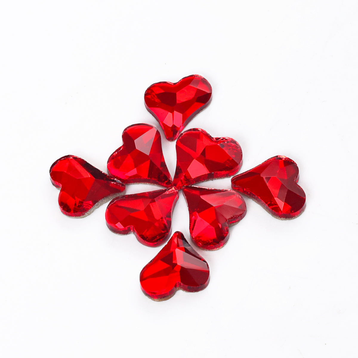 Oblique Heart Shape Siam Flat Back Fancy Rhinestones WholesaleRhinestone