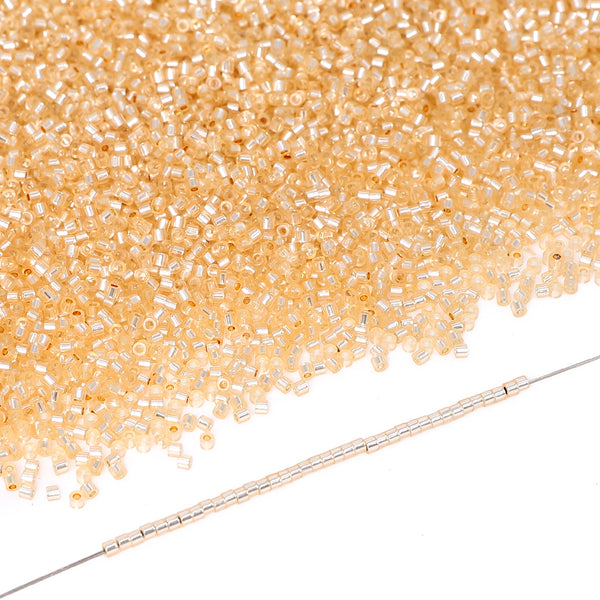 Transparent Silver-lined Champagne Color Hight Quality Glass Cylinder Seed Beads 1.6 MM Size GY2006 WholesaleRhinestone