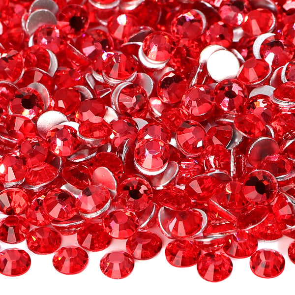 Lotus Mist Red Glass FlatBack Rhinestones Silver Back WholesaleRhinestone