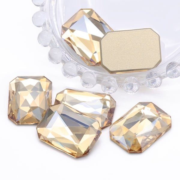 Golden Shadow Octagon Shape High Quality Glass Beveled Flat Back Rhinestones WholesaleRhinestone