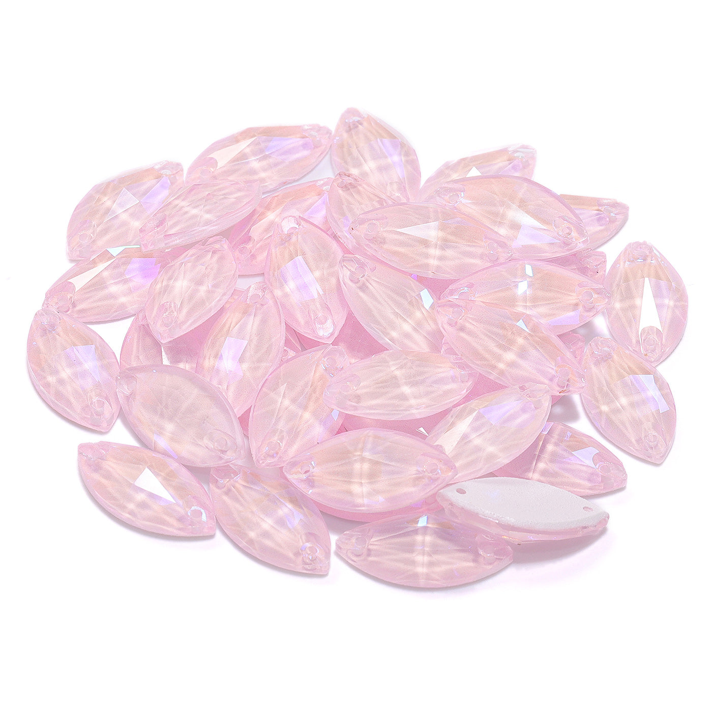 Electric Neon Light Rose Navette Shape High Quality Glass Sew-on Rhinestones Secondary image