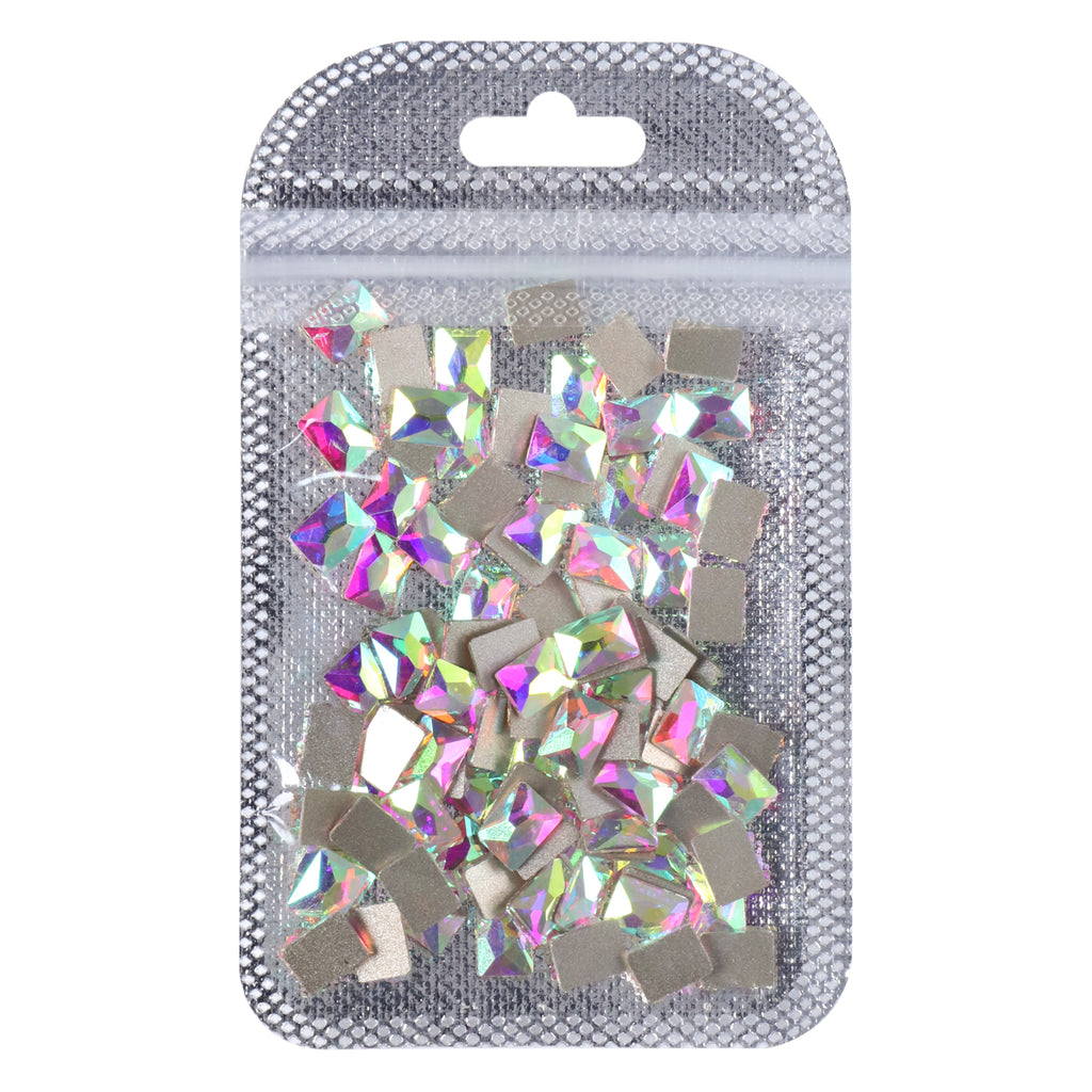 Rectangle Shape Crystal AB Flat Back Fancy Rhinestones
