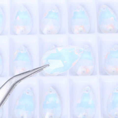 Crystal AM Drop Shape High Quality Glass Sew-on Rhinestones