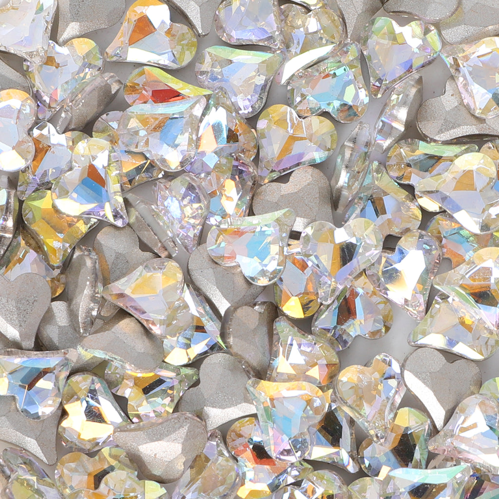 Sweet Heart Shape Cognac White Glass Pointed Back Fancy Rhinestones WholesaleRhinestone