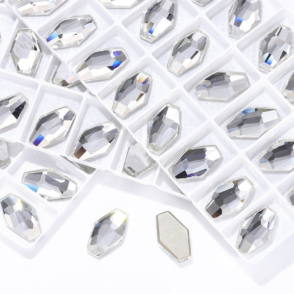 Crystal Hexagon Shape High Quality Glass Beveled Flat Back Rhinestones WholesaleRhinestone