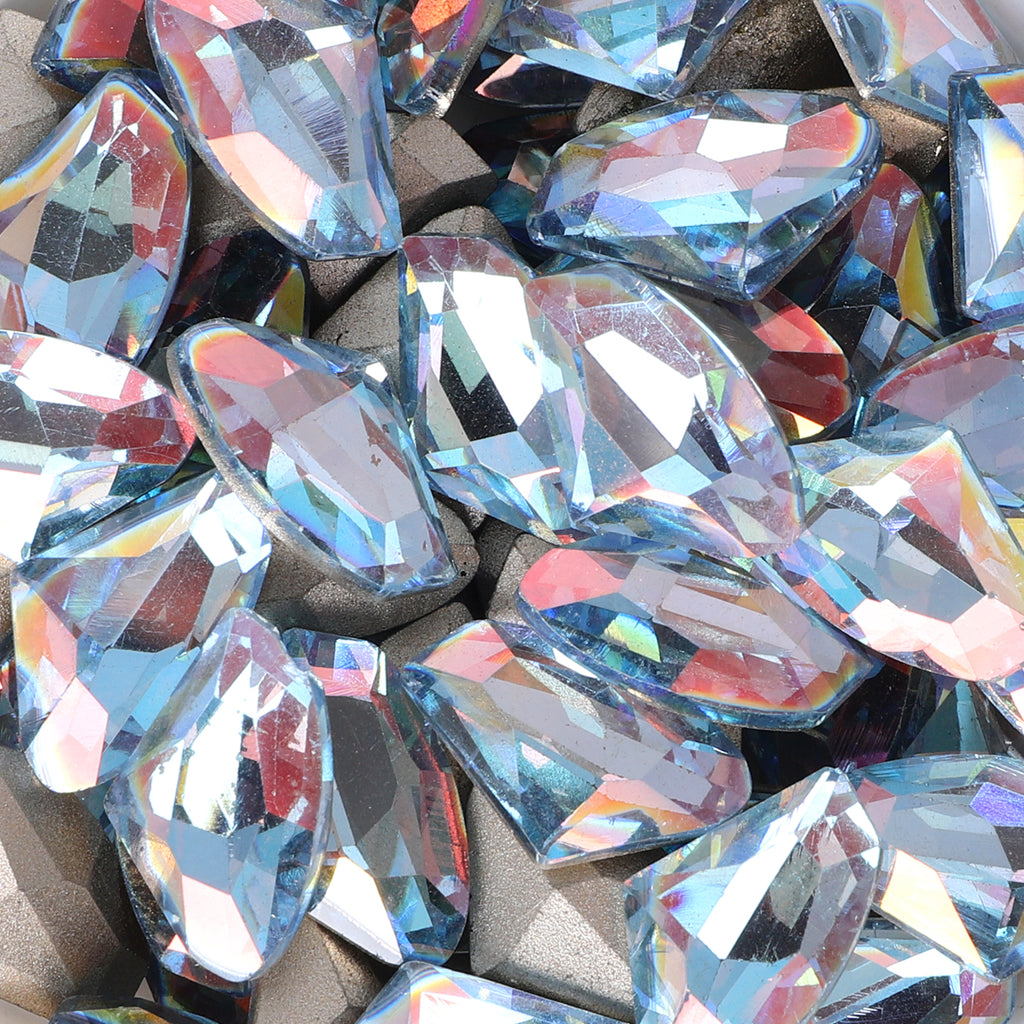 Light Blue AB Galactic Shape Glass Pointed Back Fancy Rhinestones WholesaleRhinestone