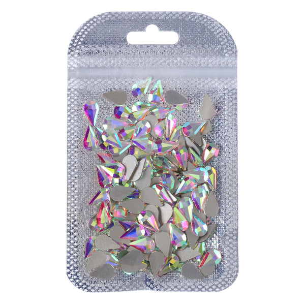 Raindrop Shape Crystal AB Flat Back Fancy Rhinestones