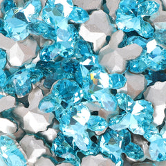 Light Aquamarine Rabbit Shape Glass Pointed Back Fancy Rhinestones WholesaleRhinestone