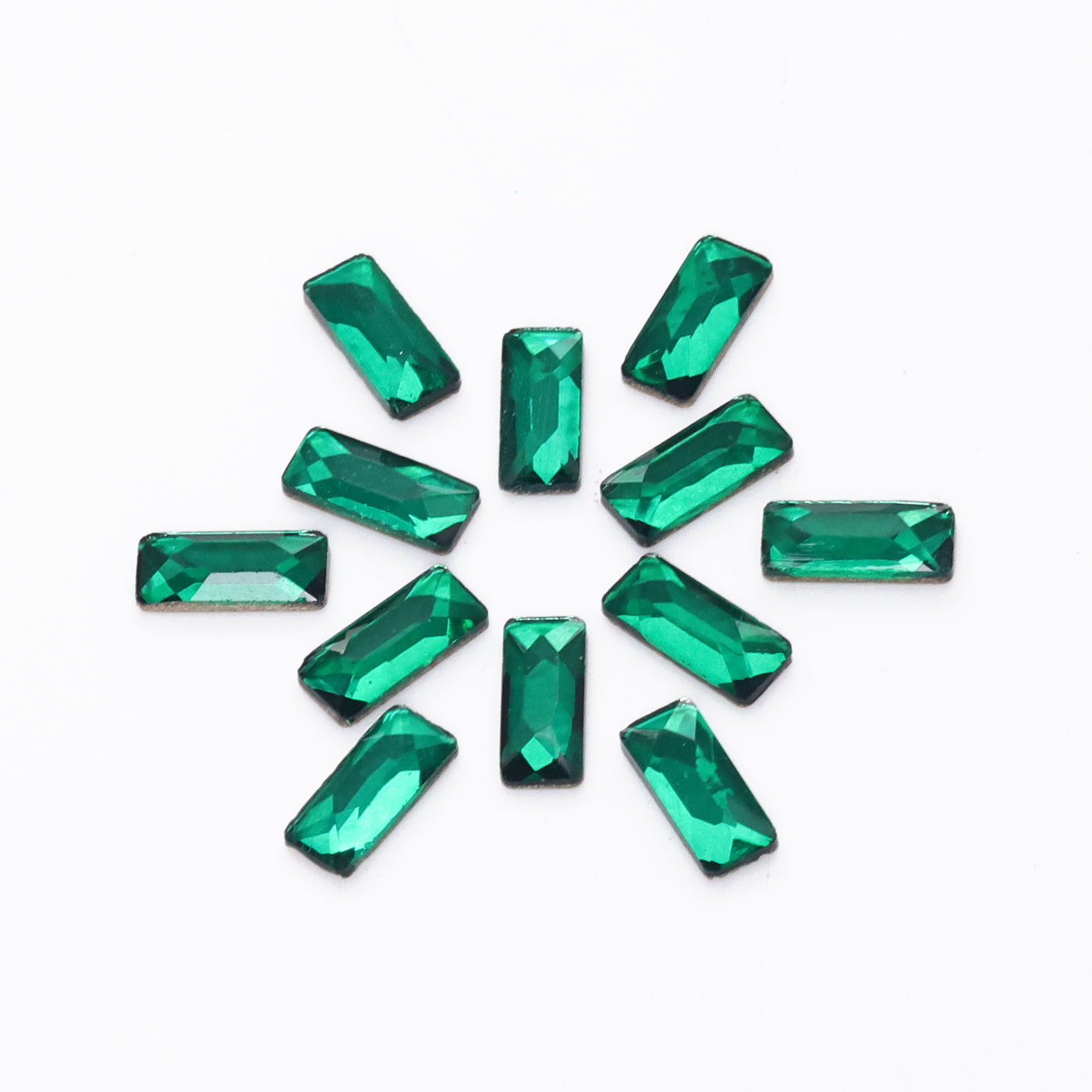 Rectangle Shape Dark Green Flat Back Fancy Rhinestones WholesaleRhinestone