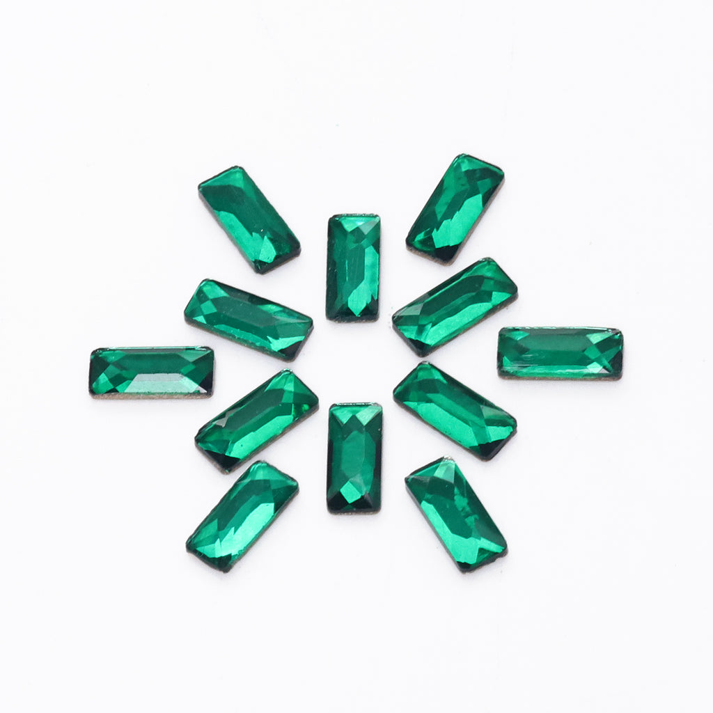 Rectangle Shape Dark Green Flat Back Fancy Rhinestones WholesaleRhinestone