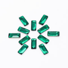 Rectangle Shape Dark Green Flat Back Fancy Rhinestones WholesaleRhinestone