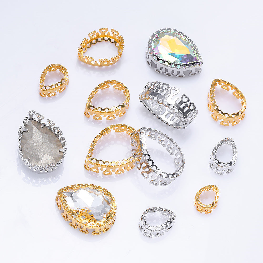Drop Shape High-Quality Sew-on Nest Hollow Claw For Rhinestone Claw settings WholesaleRhinestone
